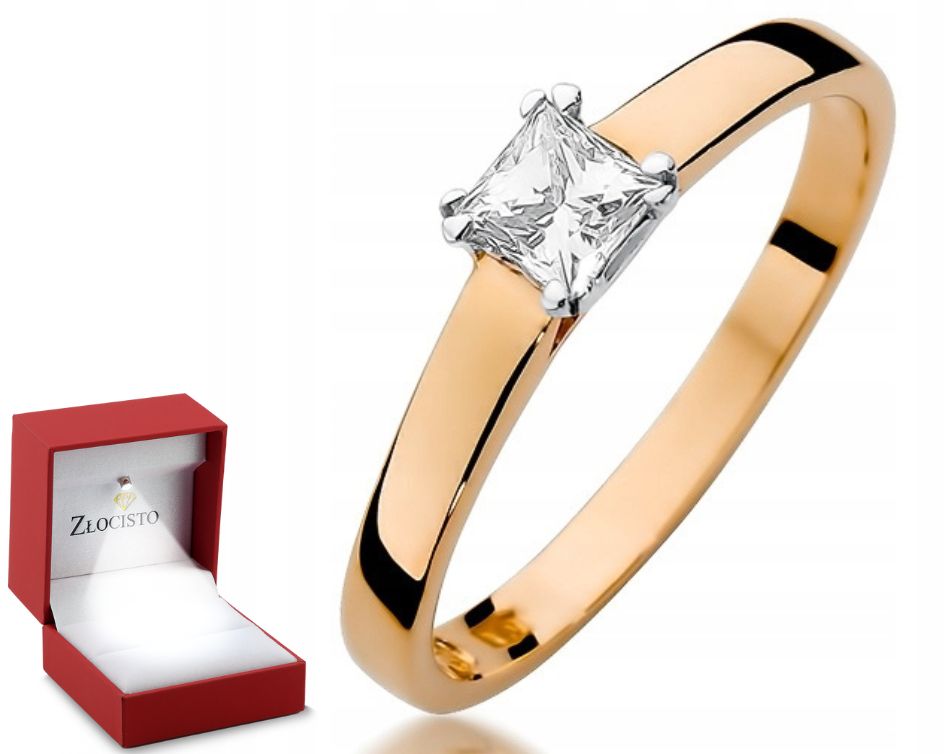 Růžové Zlato Prstýnek Briliant 585