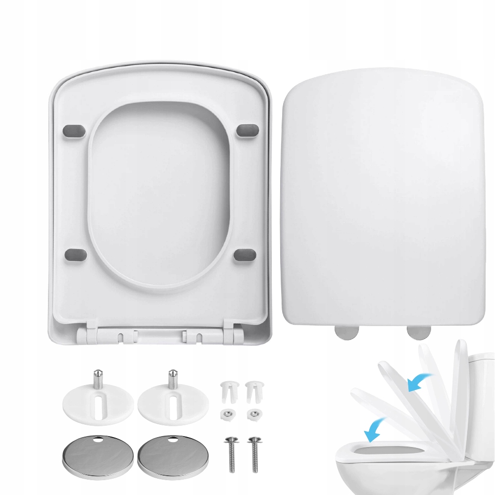 2ks Wc sedátko záchodové víko Pomalu Padající Obdélníkové