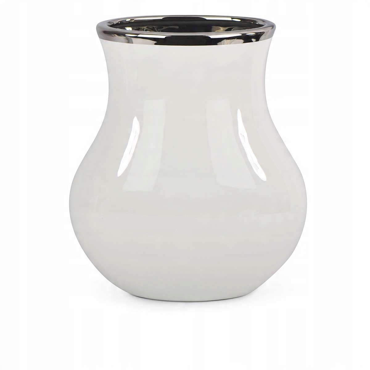 

Wazon Na Kwiaty Ceramiczny Owalny Biały 30 cm