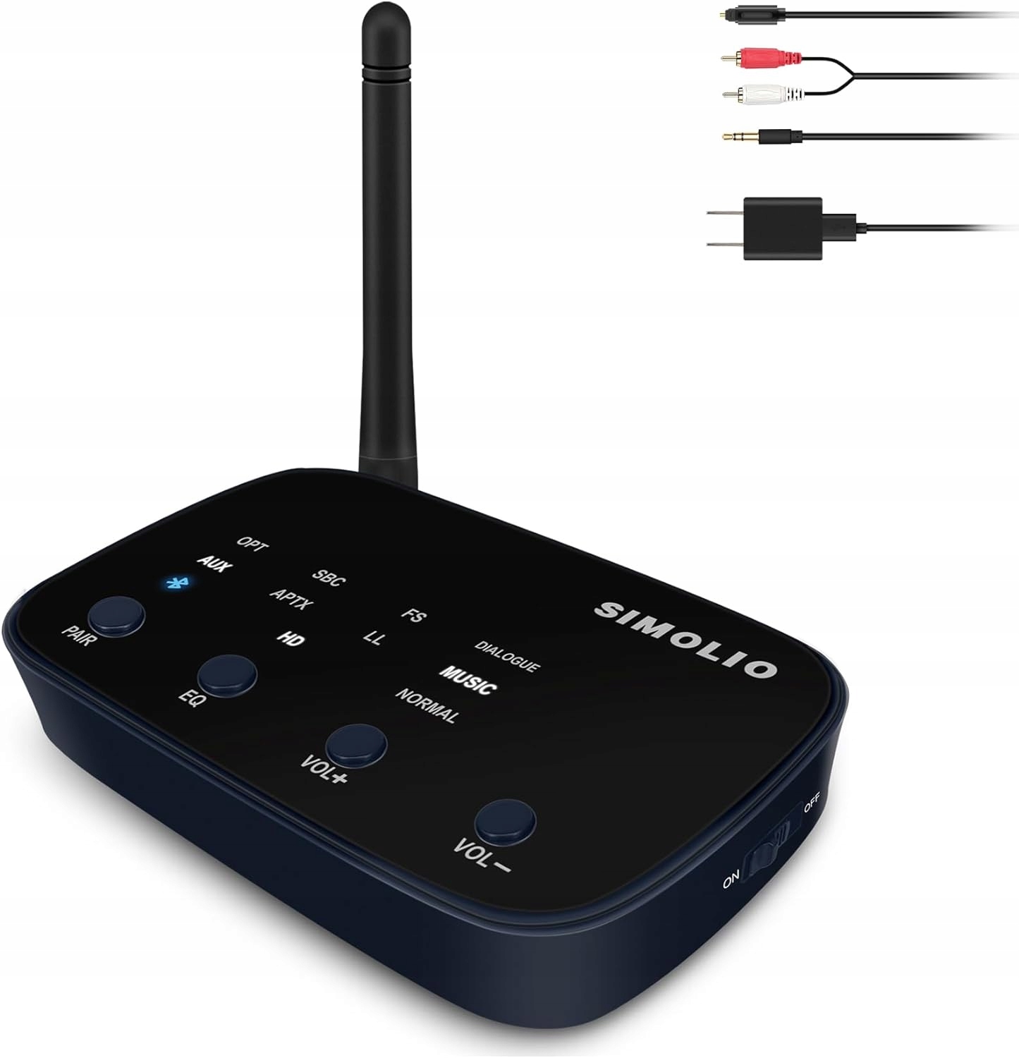 Nadajnik Simolio Bluetooth 5.0 do telewizora, adapter audio 60M N957