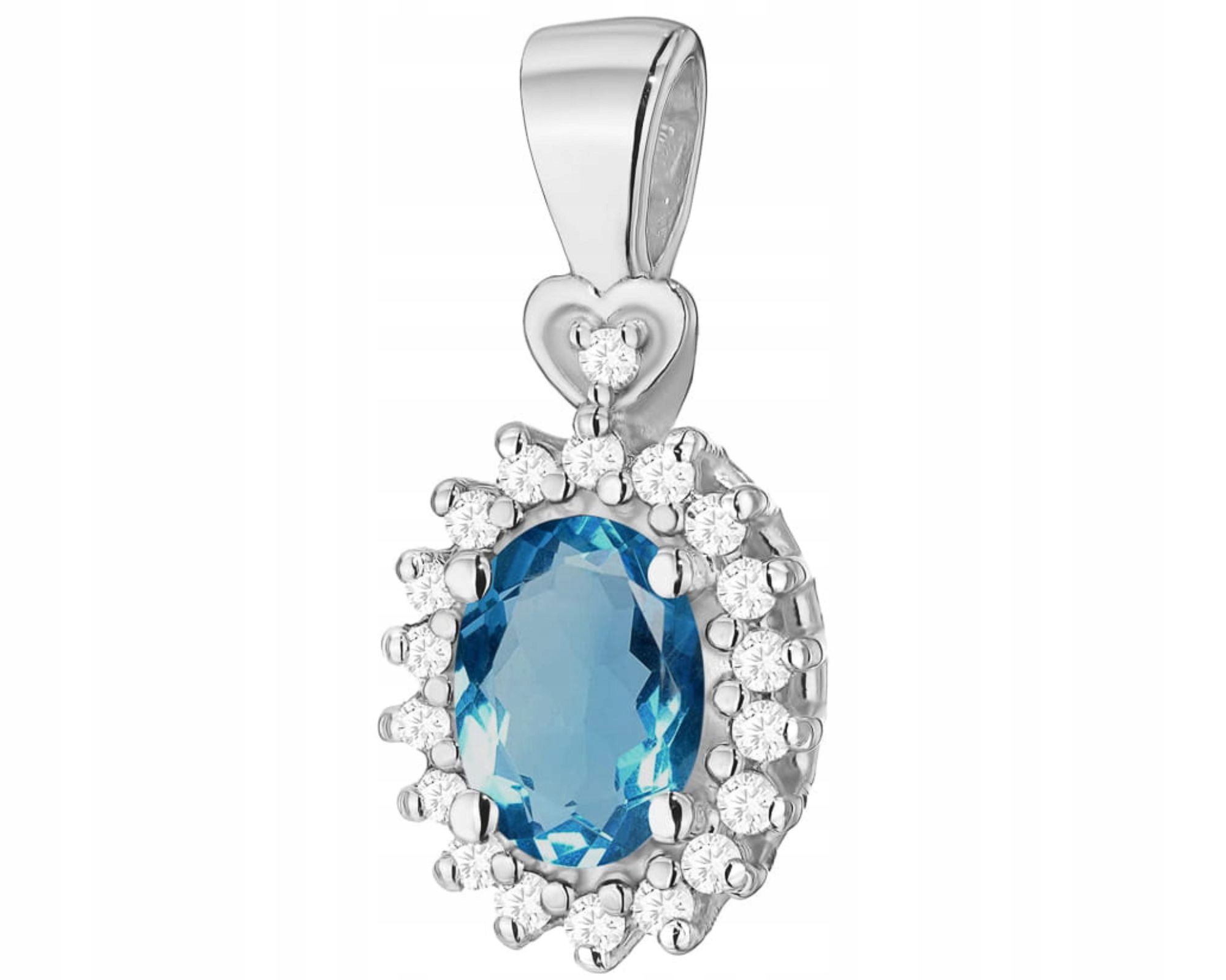 Přívěsek S Přírodním Kamenem Topaz London Blue Bílé Zlato 585 Dárek