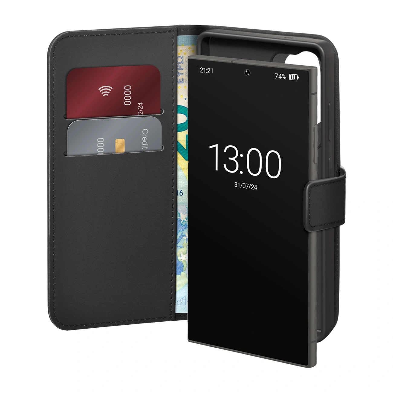 Puro Eco-Leather Case etui Samsung Galaxy S26 Ultra z portfelem, czarne