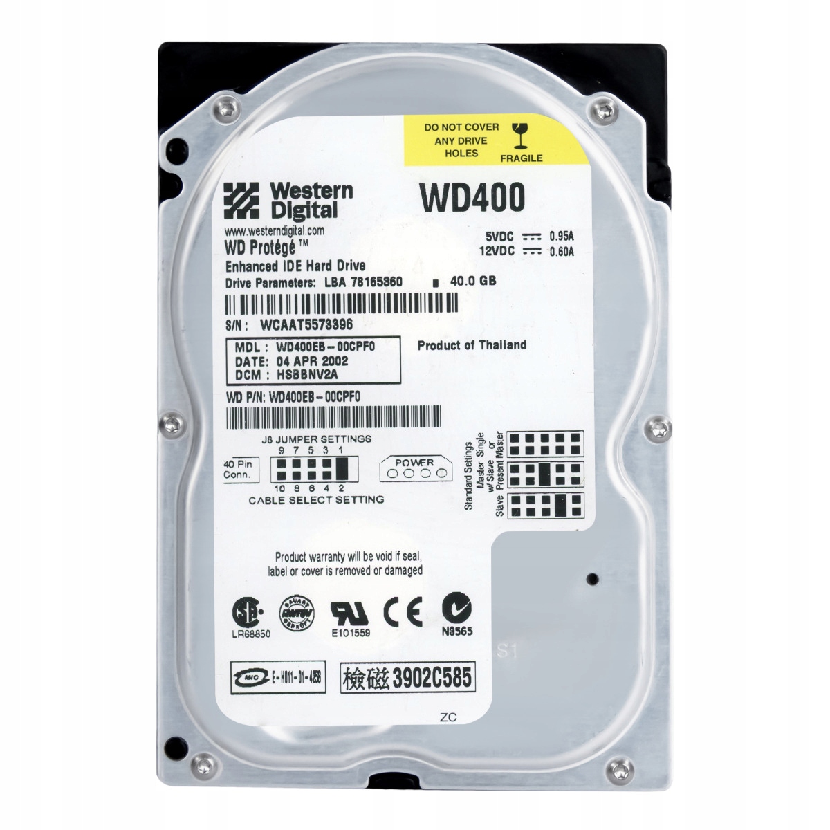 Wd Protege 40GB 5.4K 2MB Ata 3.5'' WD400EB