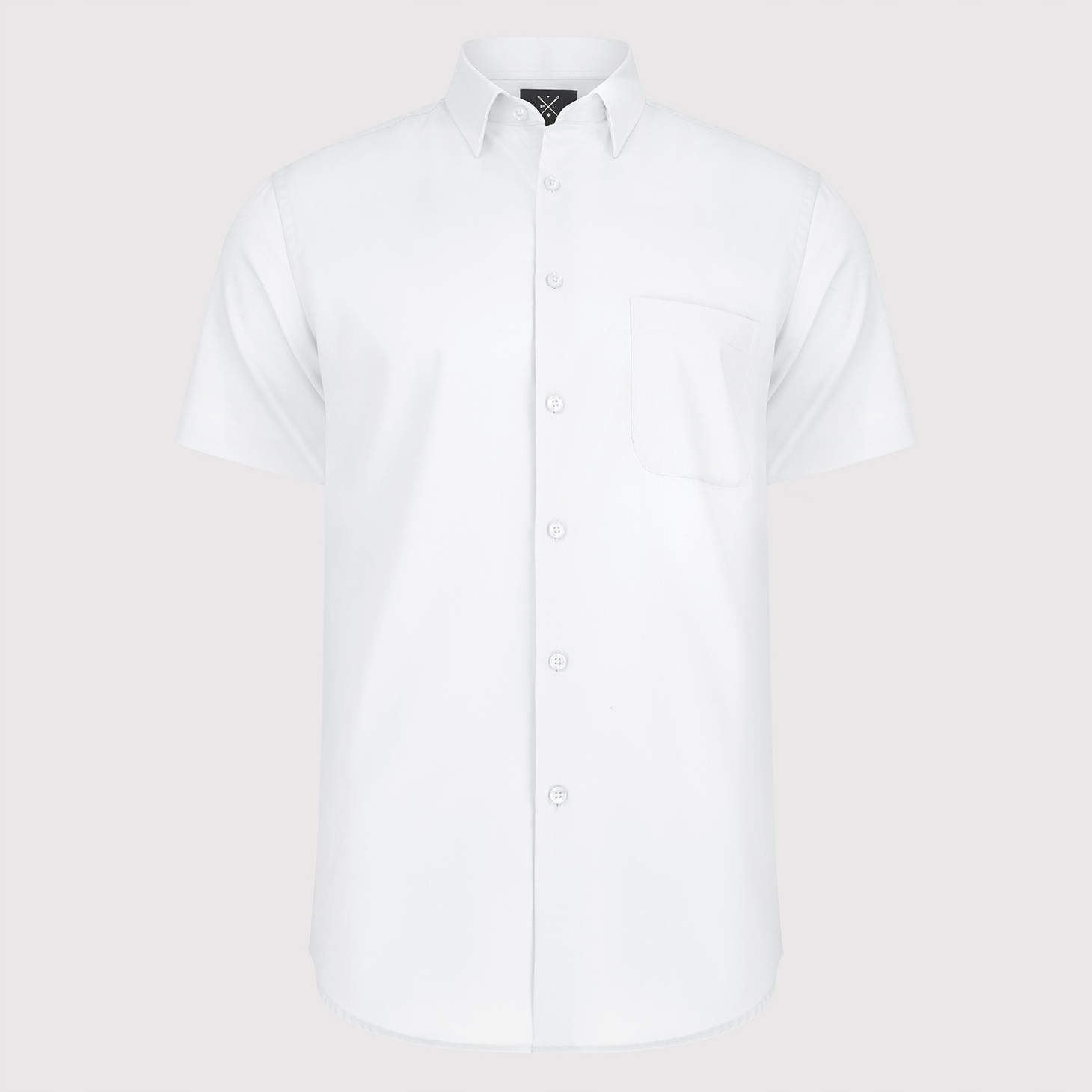 Klasická bílá pánská košile s krátkým rukávem Regular Pako Lorente vel L