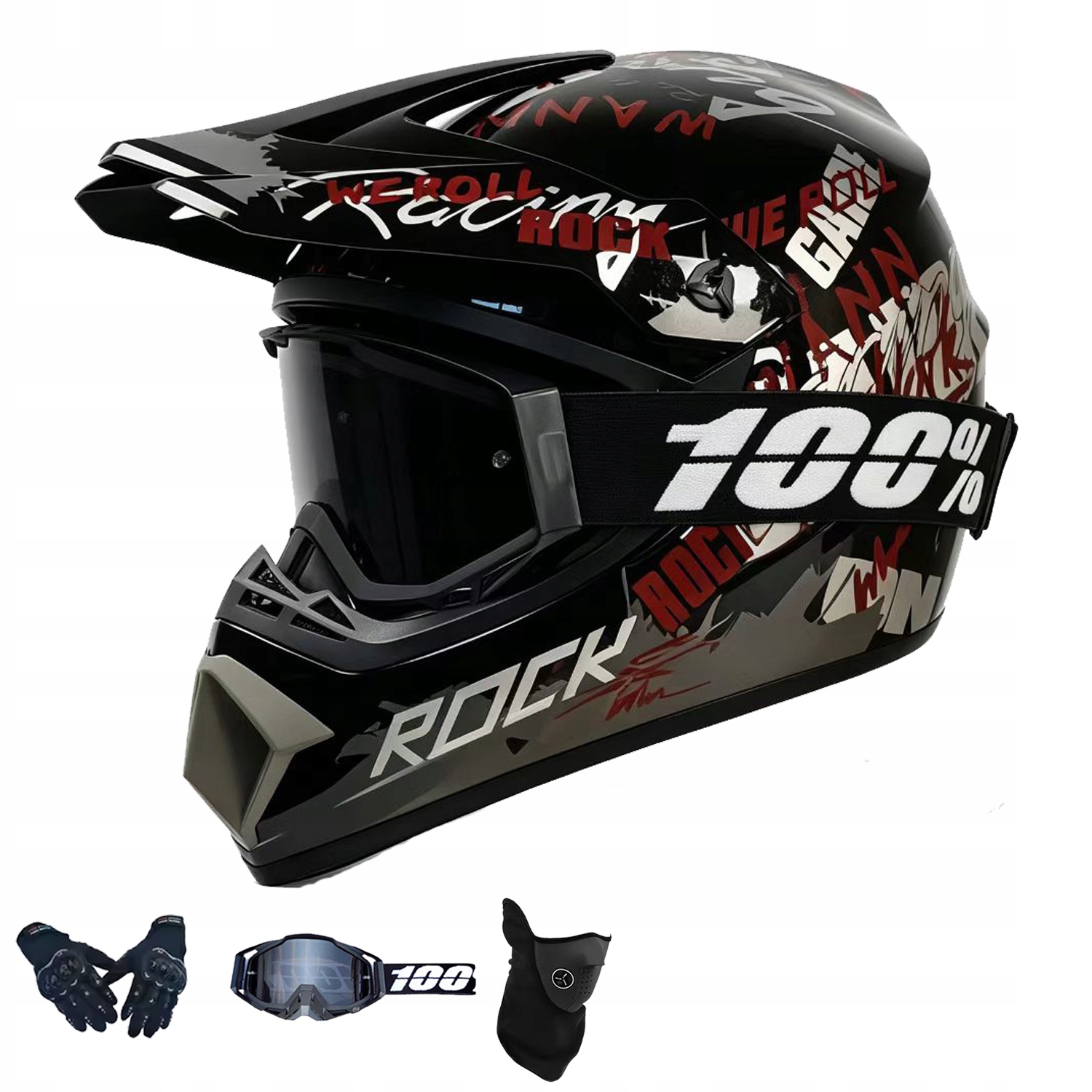 Helma Na Elektrickou Koloběžku Cross Enduro Quad Bmx Helma Brýle Rukavice S