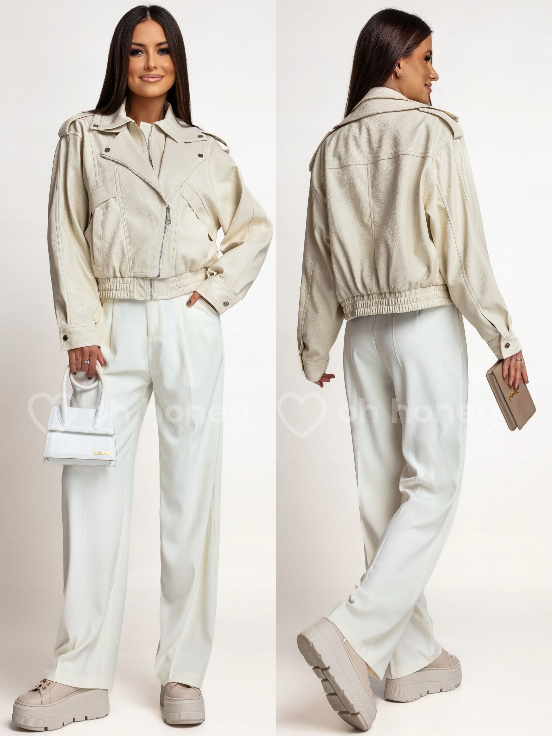 Bunda Ramoneska Béžová Gardenia M/L