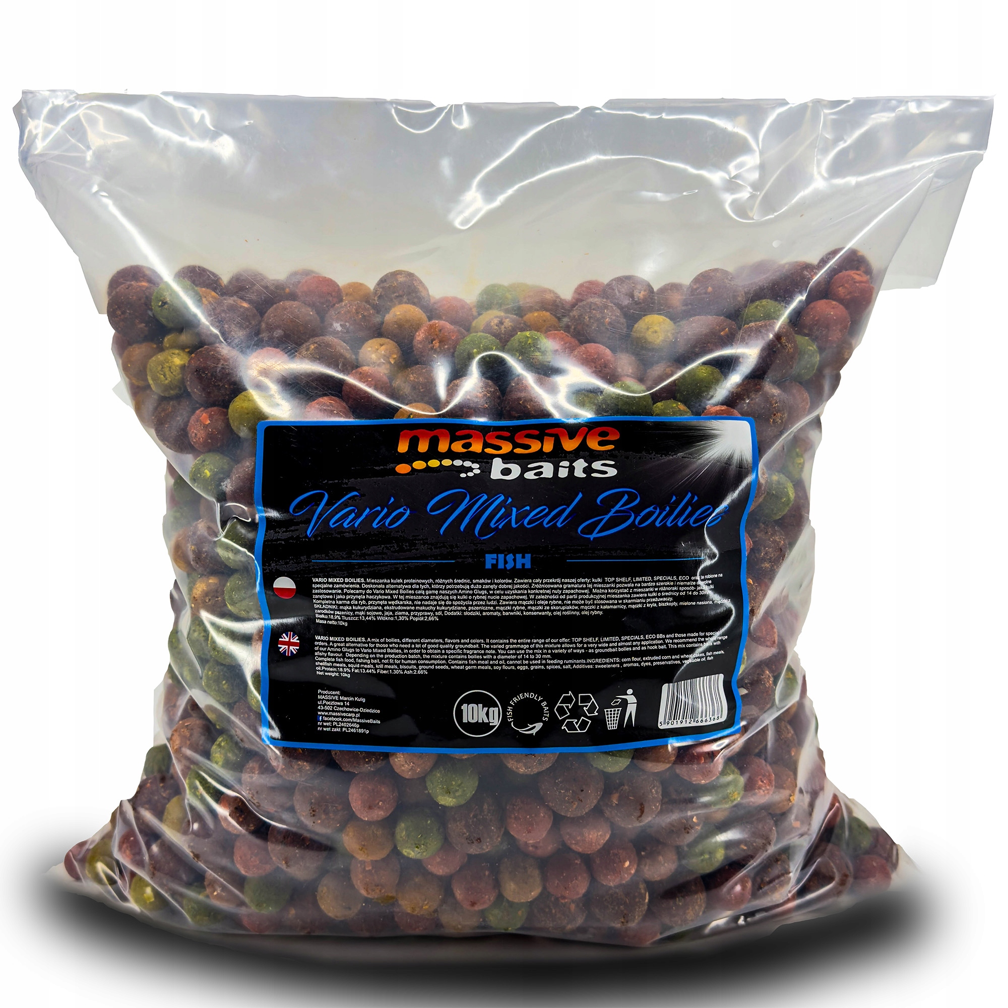 Kuličky Massive Baits Fish Vario Mixed 14/18/24 mm Sáček 10 kg
