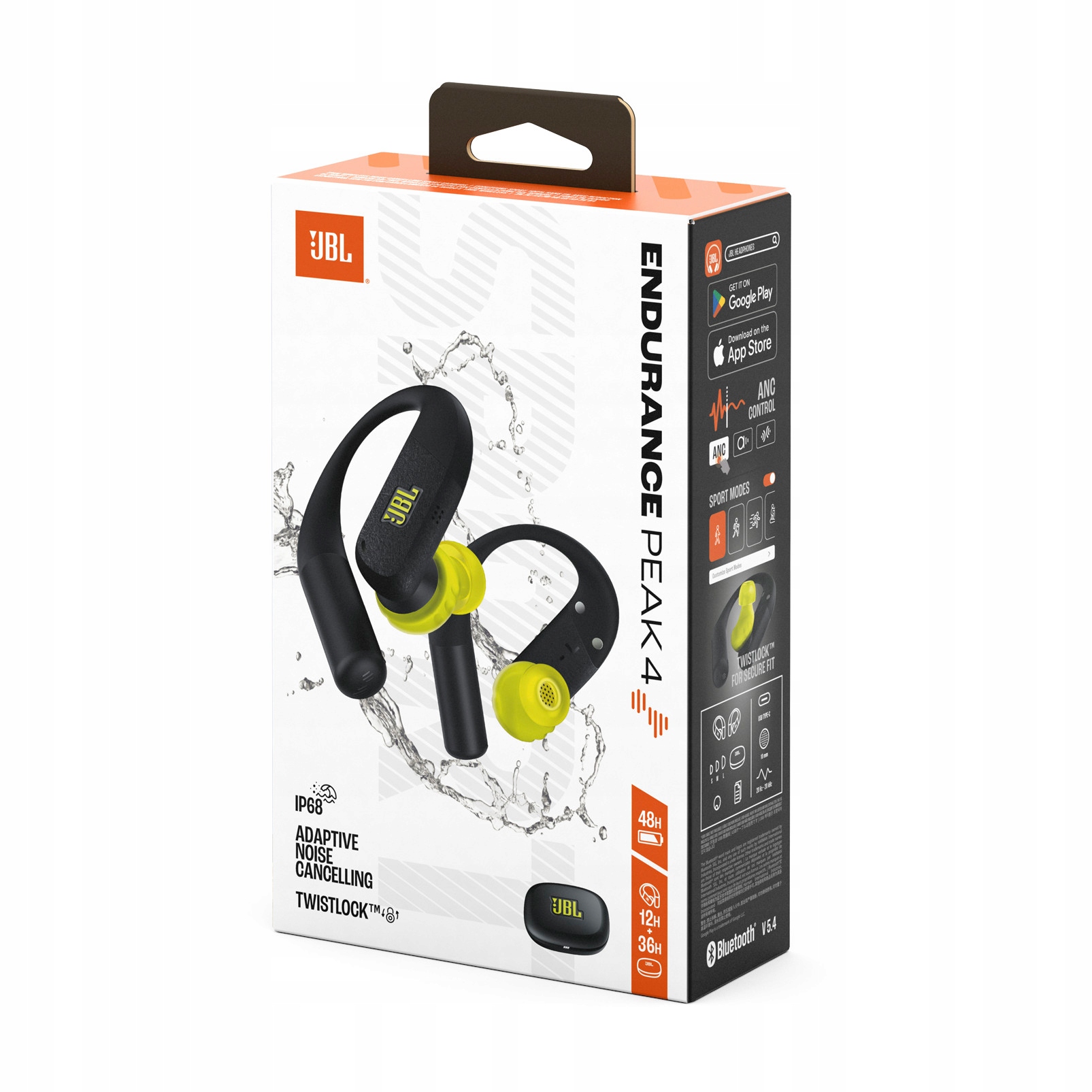 Jbl Endurance Peak 4 Bezprzewodowe Sportowe Słuchawki Dokanałowe Anc IP68