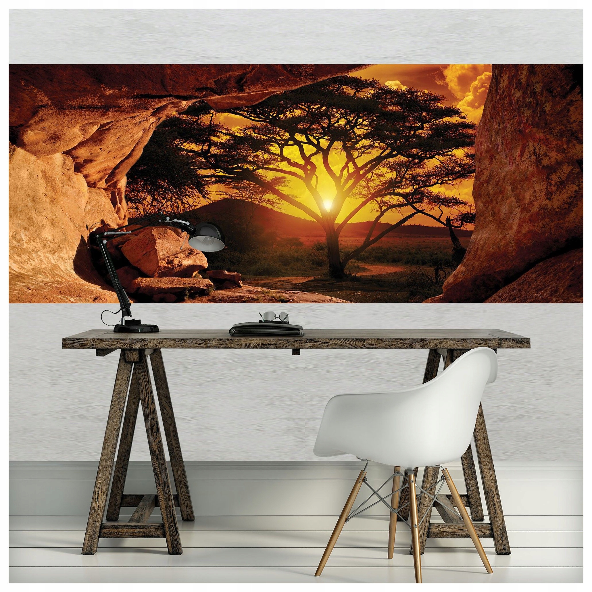 Fototapeta Západ slunce v Savaně Africká harmonie 250x104 lepidlo