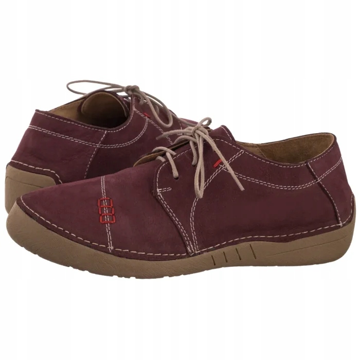 Dámské kožené polobotky Artiker Bordové 57C2111 Červené