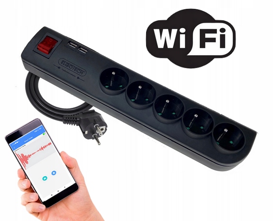Podsluch Wifi V Lišta Predlžovací Kábel 5 Zásuviek 2XUSB Bez Sim Karta Sd 64GB