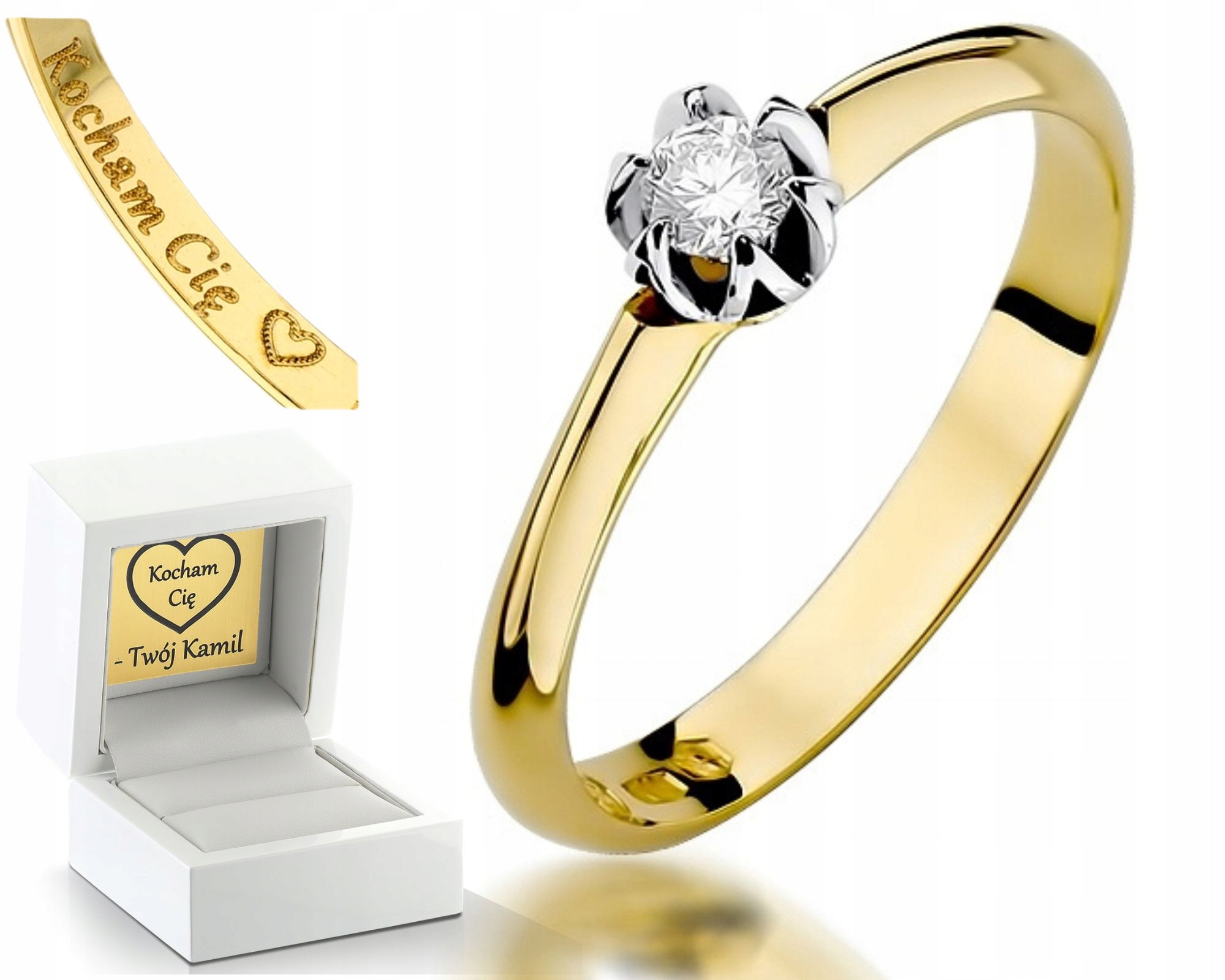 Zlatý Prstýnek S Briliantem 585 Gravírování Bonus