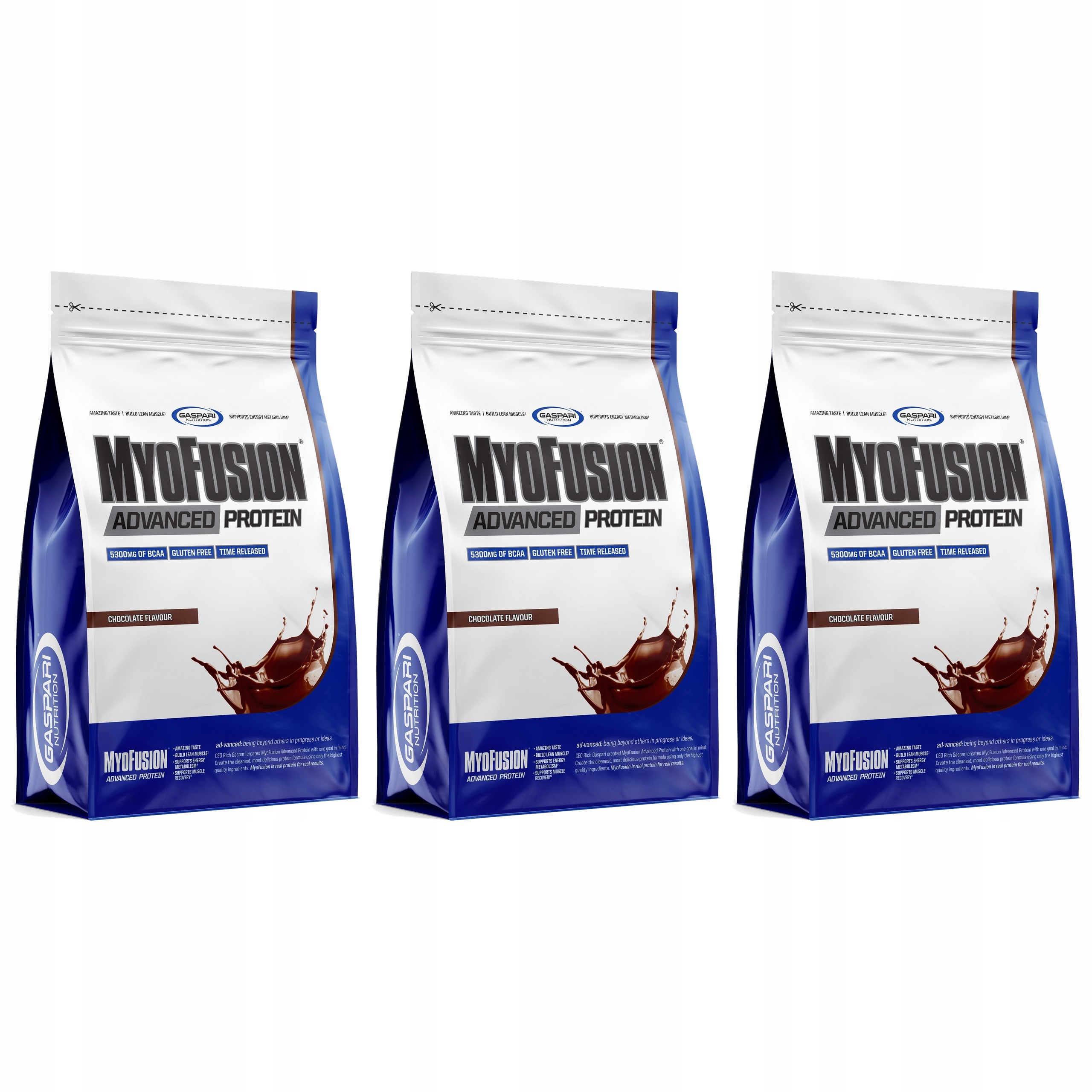 3x Gaspari Myofusion 500g 70g Bílkoviny Izolát Wpc Whey Čokoláda