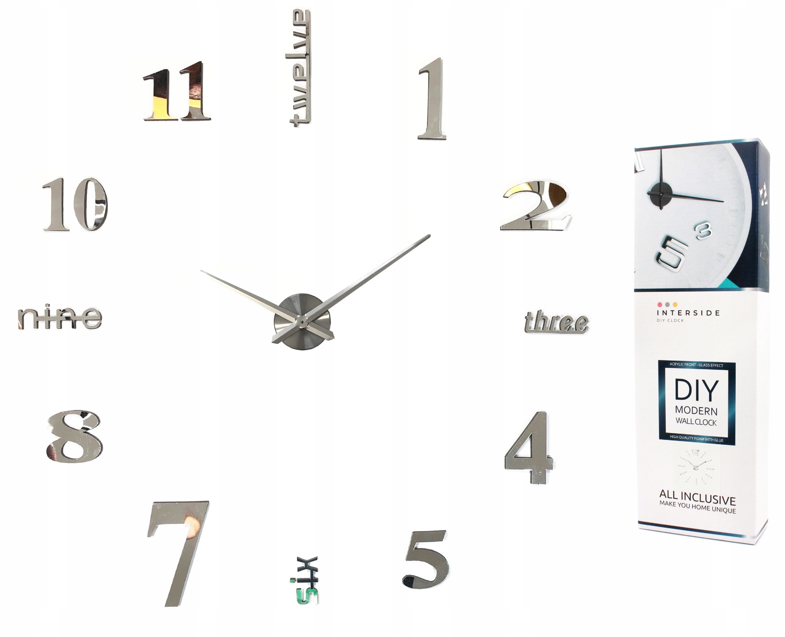 

Nowoczesny Zegar Ścienny Duży Na Ścianę Naklejany