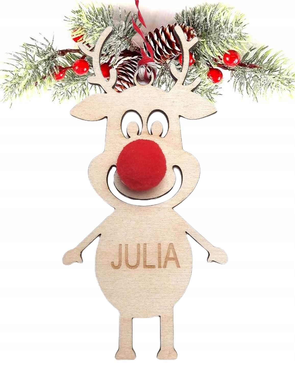 

Bombka zawieszka na choinkę Renifer z imieniem