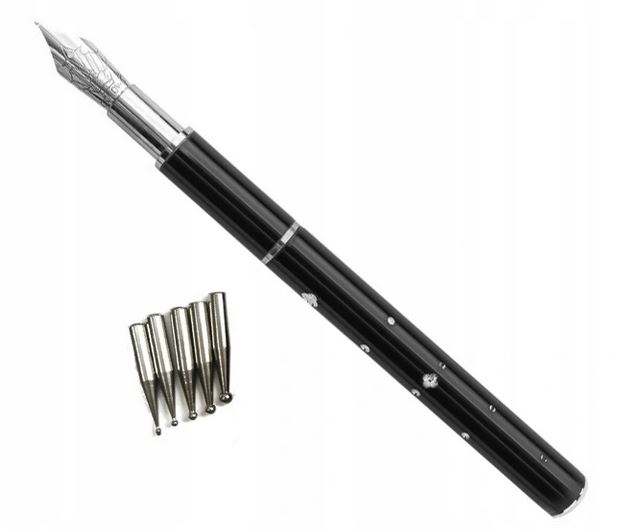 STYLOGRAF PIÓRO DO ZDOBIEŃ PAZNOKCI + 5 KOŃCÓWEK