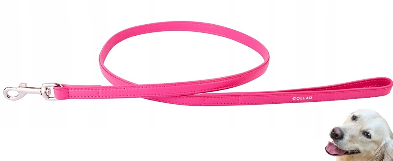Vodítko Pro Psa Z Kůže Waudog Collar 122 CM/18 MM Růžová Silná