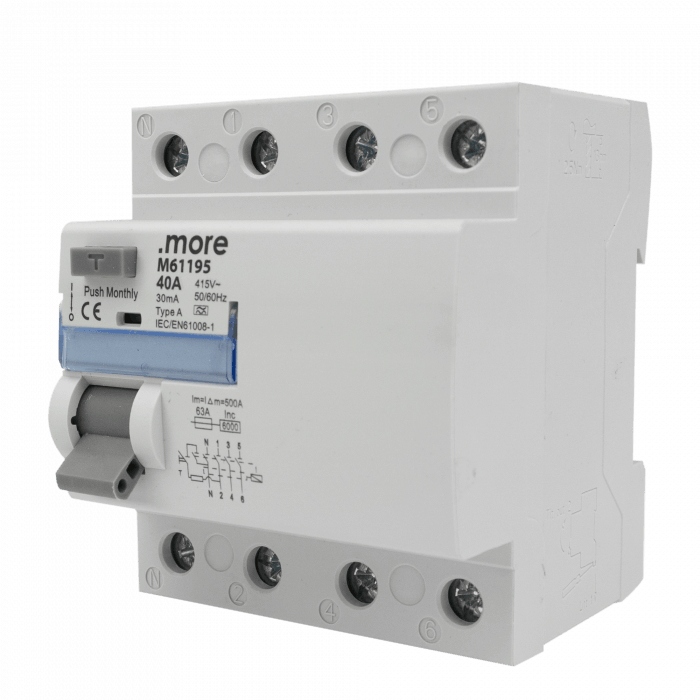 Diferenciální proudový spínač 40A 30mA A 6kA 4P