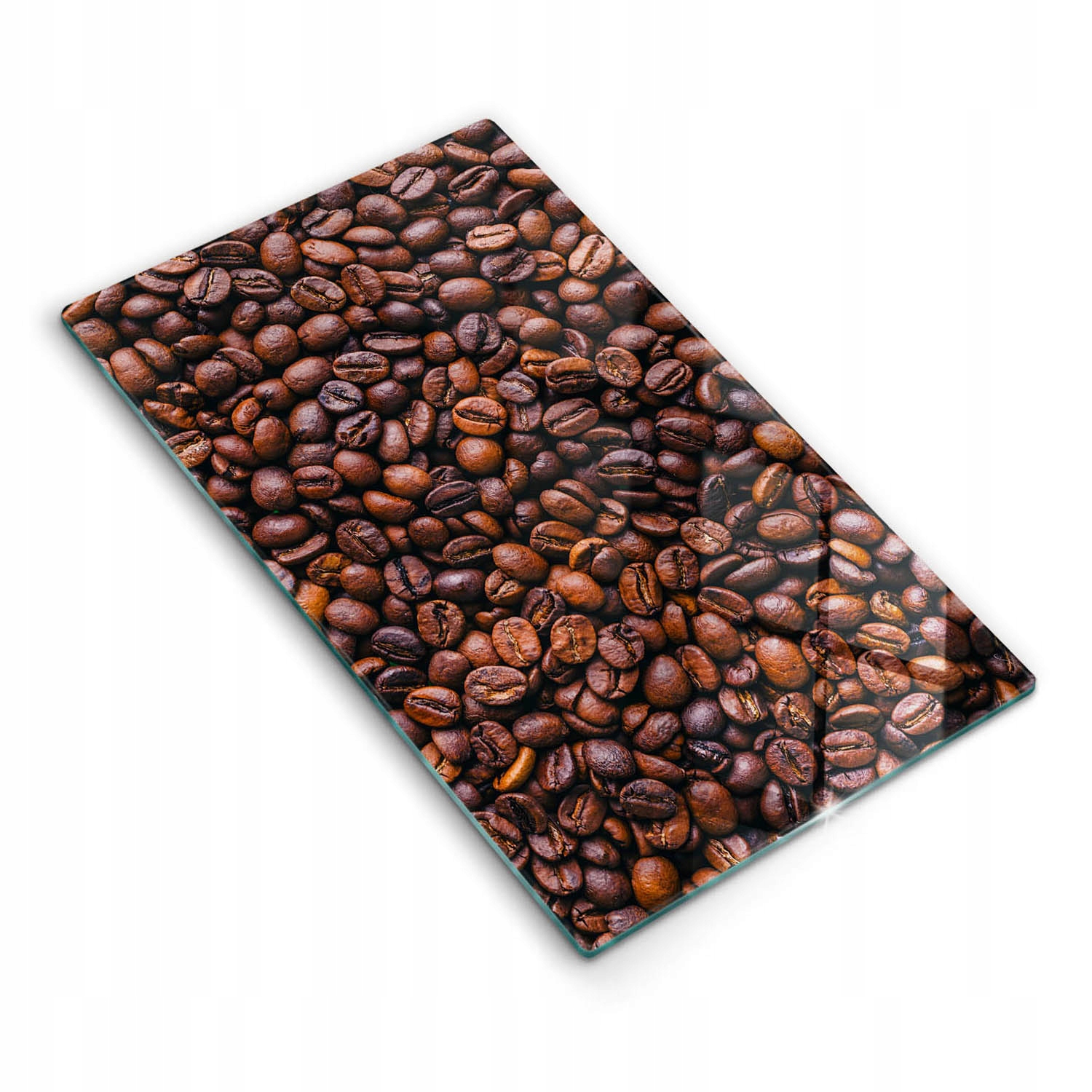 Kuchyňská skleněná deska eko premium ideální jako dárek 30x52 cm Káva a zrna