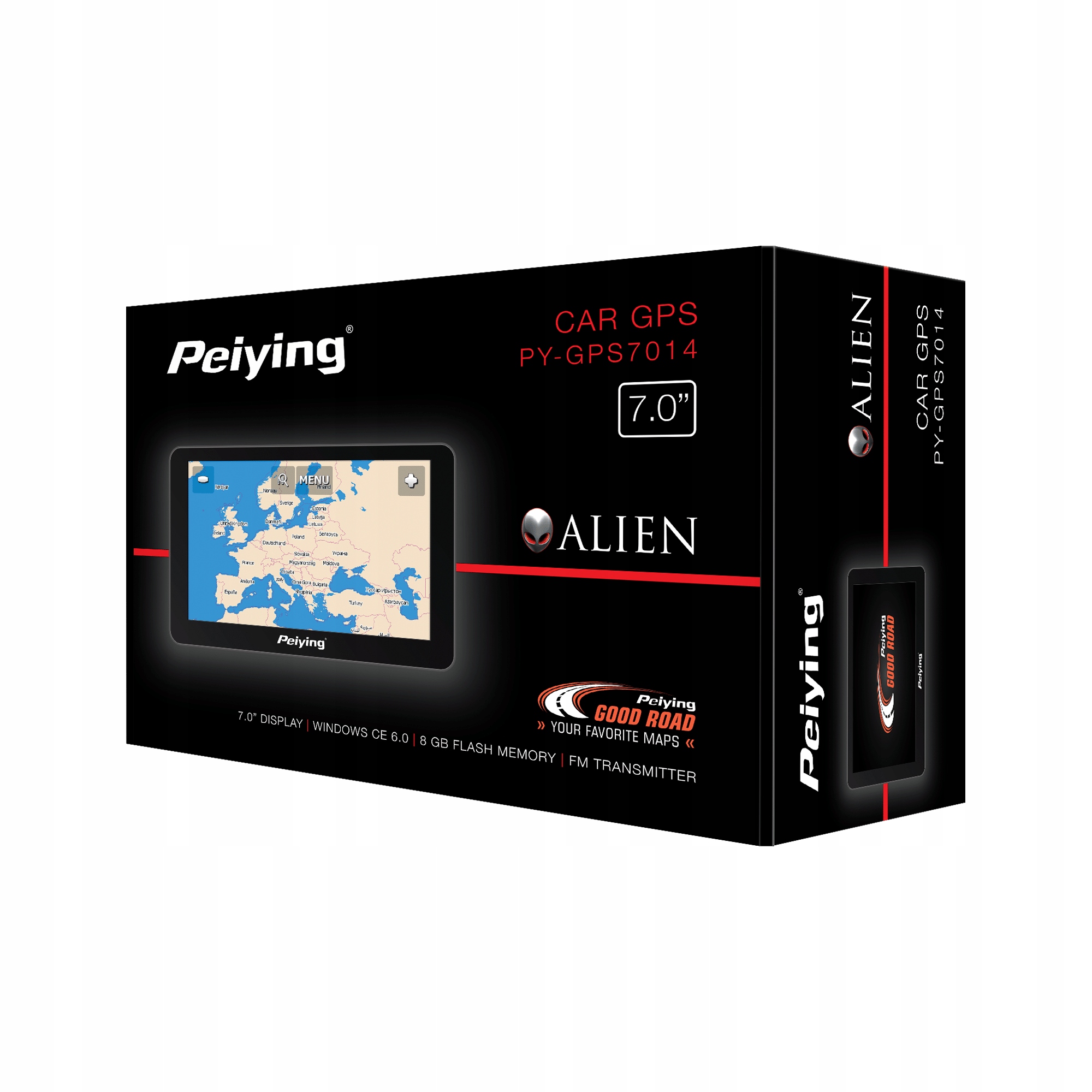 Peiying Basic PY-GPS7014 navigace automobilová mapa Evropy Zelená Hora