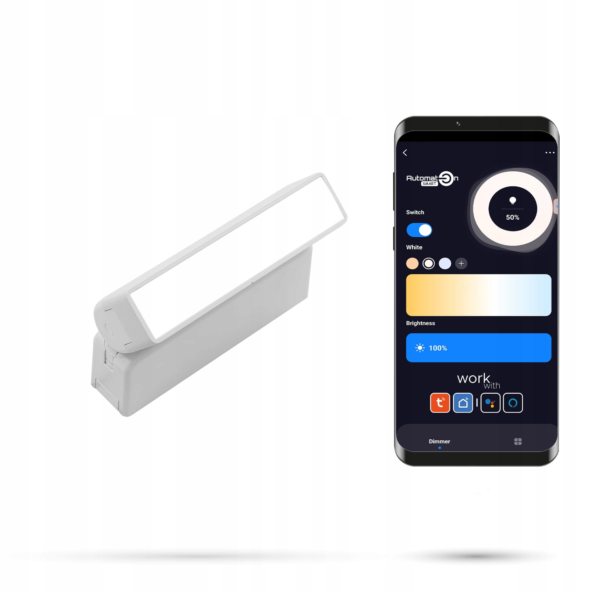 Reflektor Zigbee Tuya FloodReg 10W ZF10 Slimtrack FibrFLEX 48VDC Biely