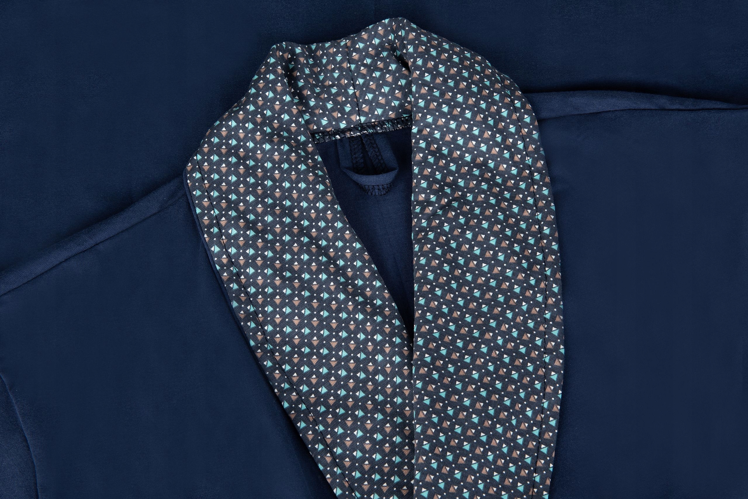 SZLAFROK MĘSKI CIENKI BAWEŁNA GRANATOWY ROZ.L A132 Marka inna