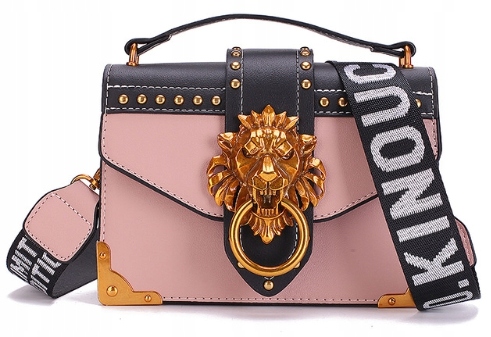 

Torebka Listonoszka na długim pasku Lew Różowa