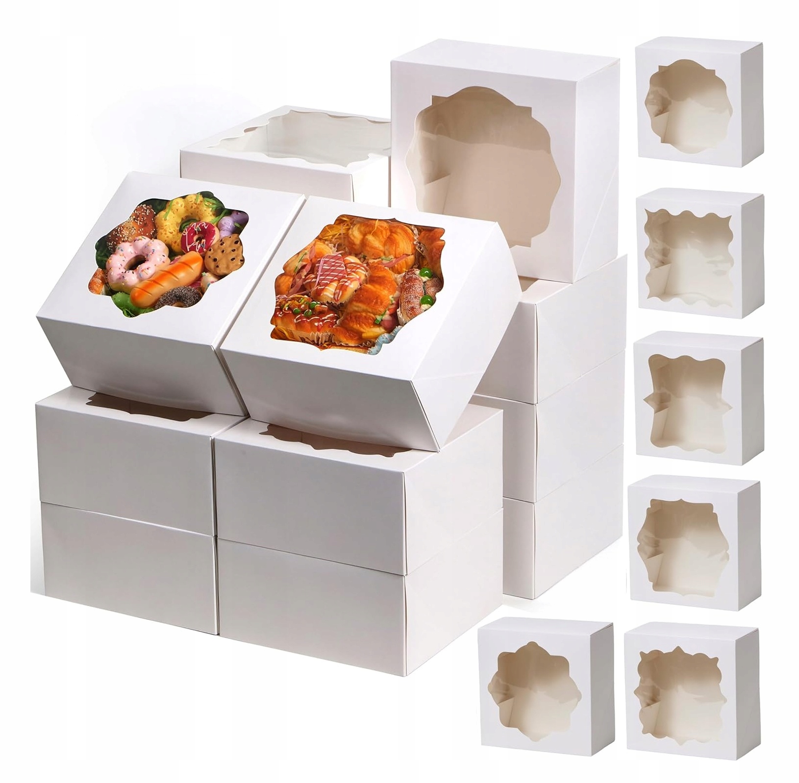 Levně Krabička Na Muffiny sušenky sada 24 kusů bílá 25x25x13 cm krabička