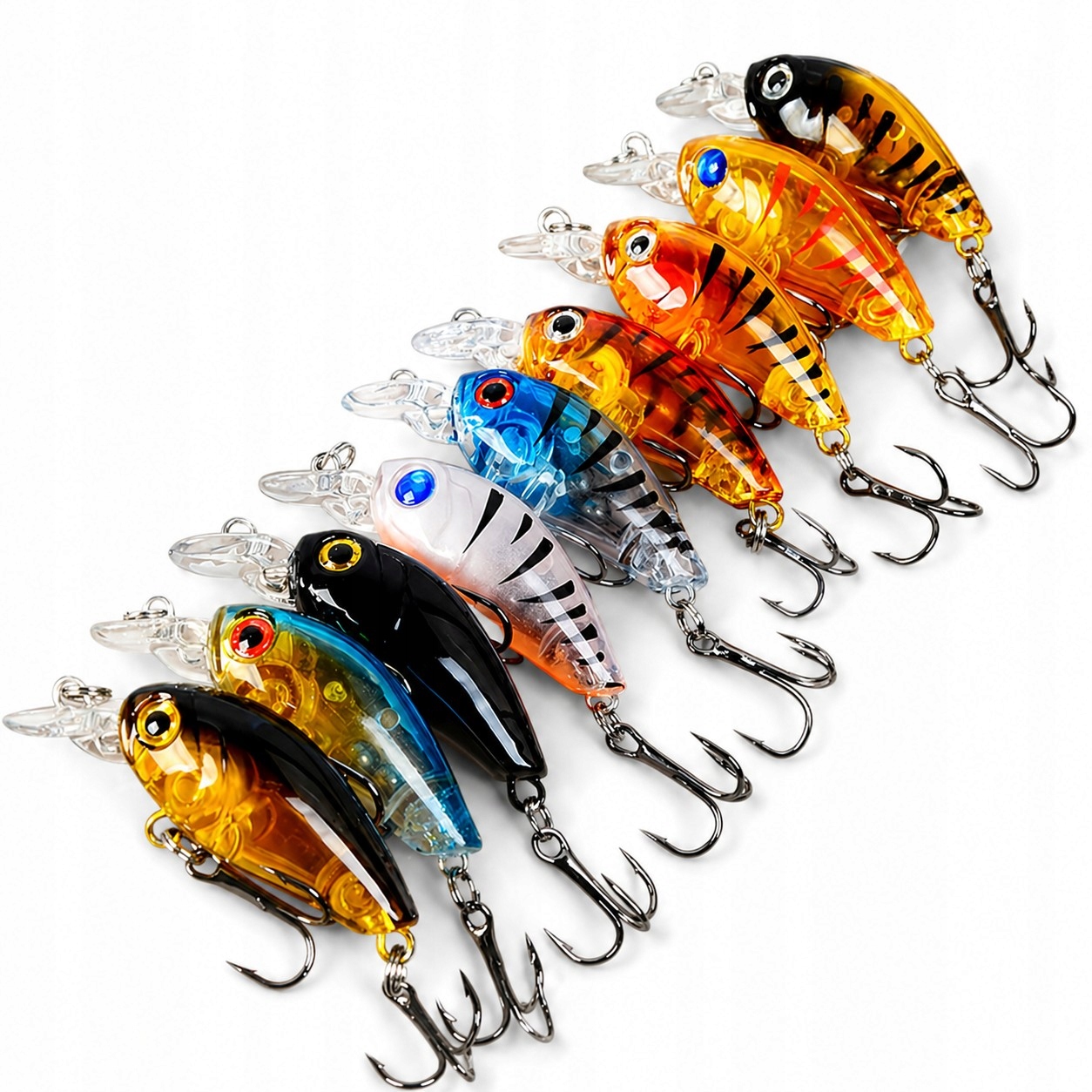 Zestaw 9 Woblerów 4,5 cm 4 g Minnow dźwiękowe floating, pstrąg kleń lipień