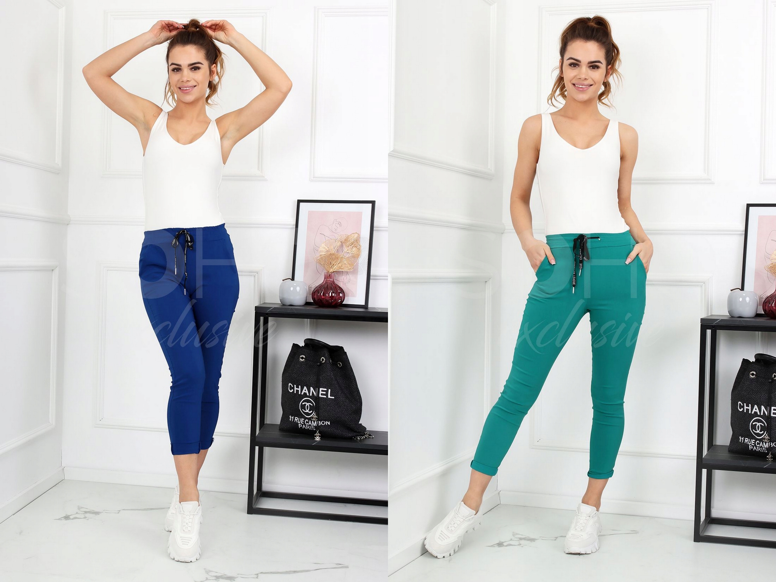 SPODNIE DAMSKIE RURKI CYGARETKI KLASYCZNE MODNE WYGODNE ELASTYCZNE 46 3XL Model 2064