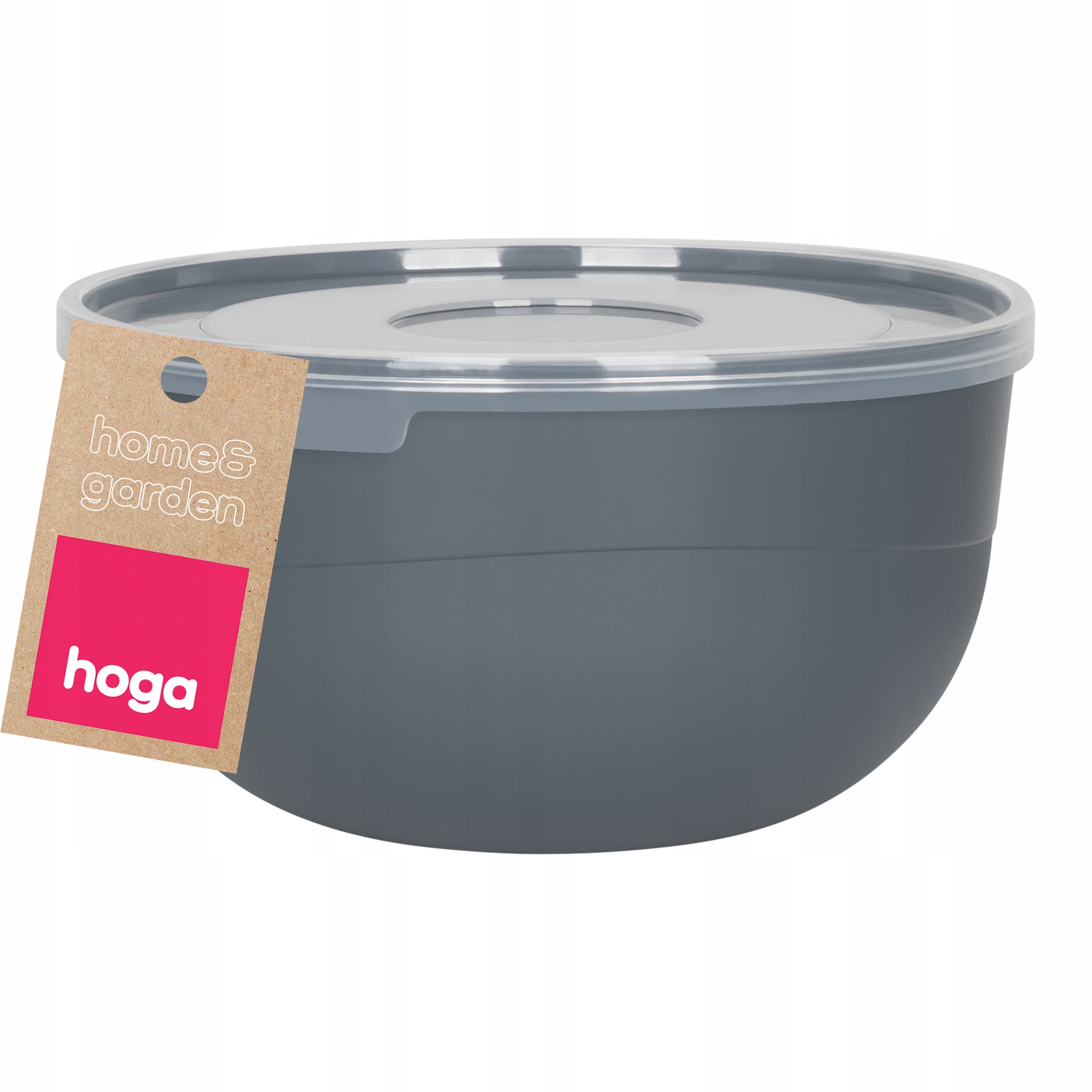 MISECZKA MISKA KUCHENNA PLASTIKOWA DO ŻYWNOŚCI Z POKRYWKĄ 1,2L 16CM C SZARY