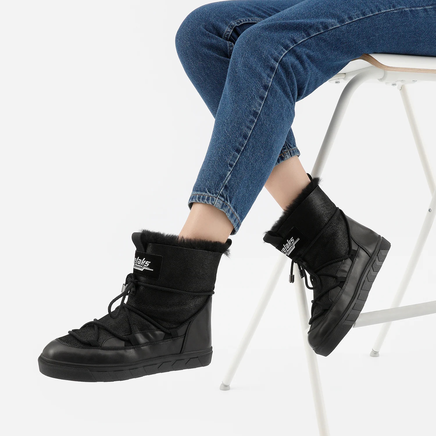 BUTY DAMSKIE zimowe skóra owcza ŚNIEGOWCE kożuszek Relaks czarne WOJAS r.38 Model R55103-71