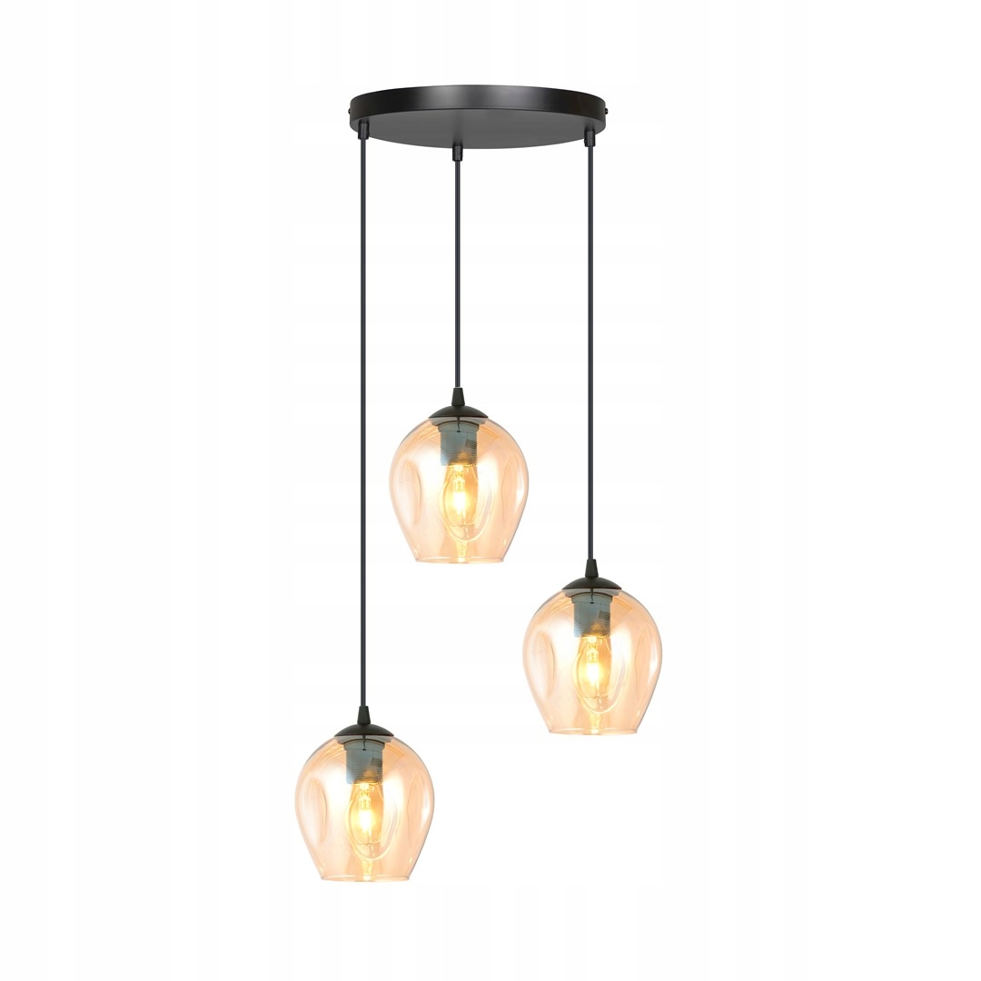 Závesná lampa Istar 3 Bl Premium Medová loft, tienidlo jantár