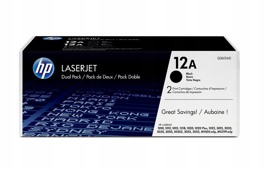 Toner Hp 12A+12A Q2612AD 2 x 2 tisíc K Originál Lj 1010 1012 1015 1018 1020