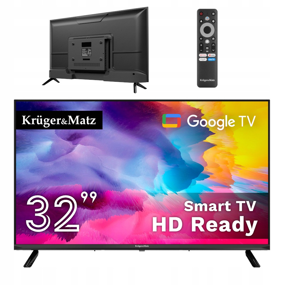 Led televize Kruger&Matz KM0232HD-G 32" Hd Google Tv smart černá
