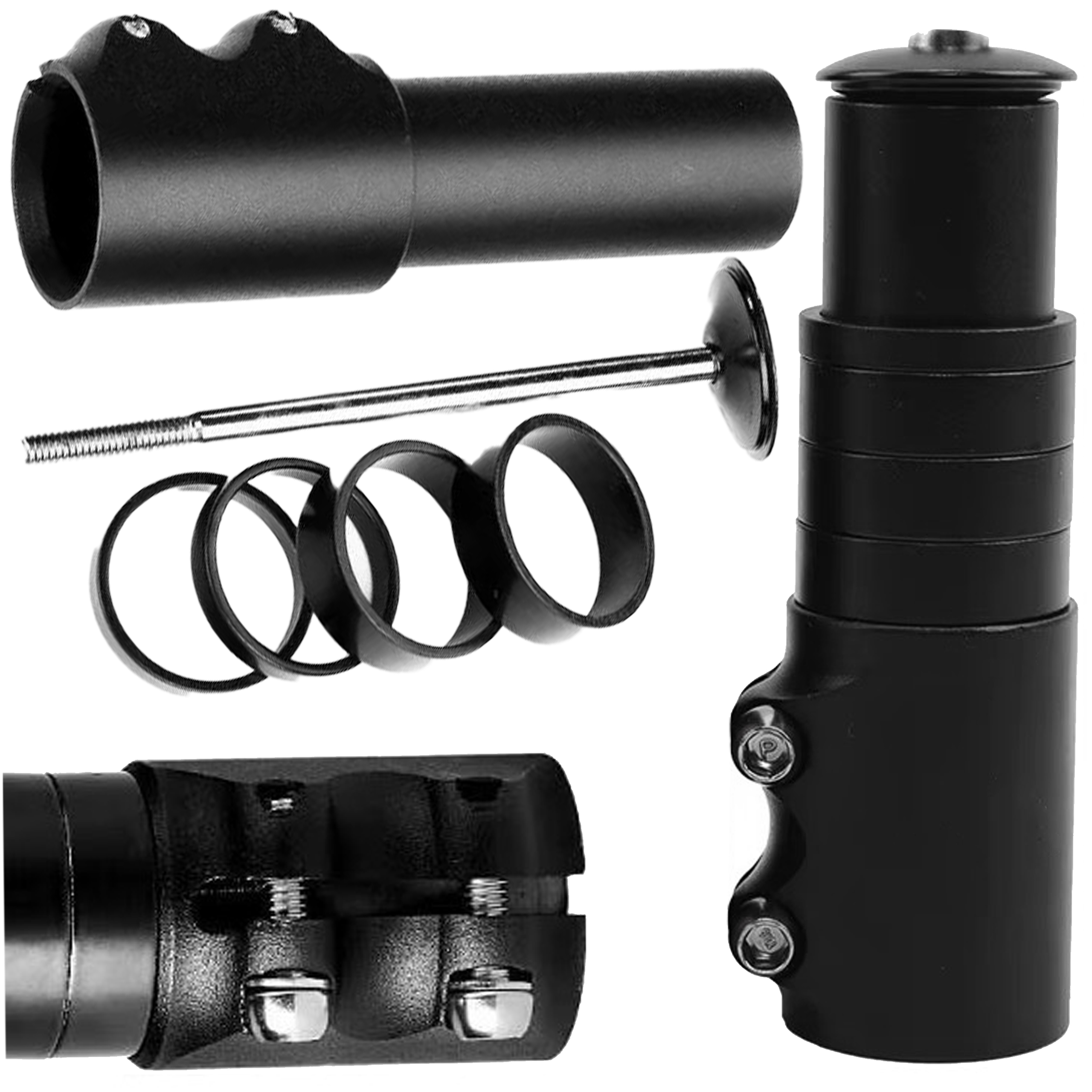 ADAPTER PRZEDŁUŻKA WSPORNIKA KIEROWNICY A-HEAD DO ROWERU PRZEDŁUŻACZ CZARNY