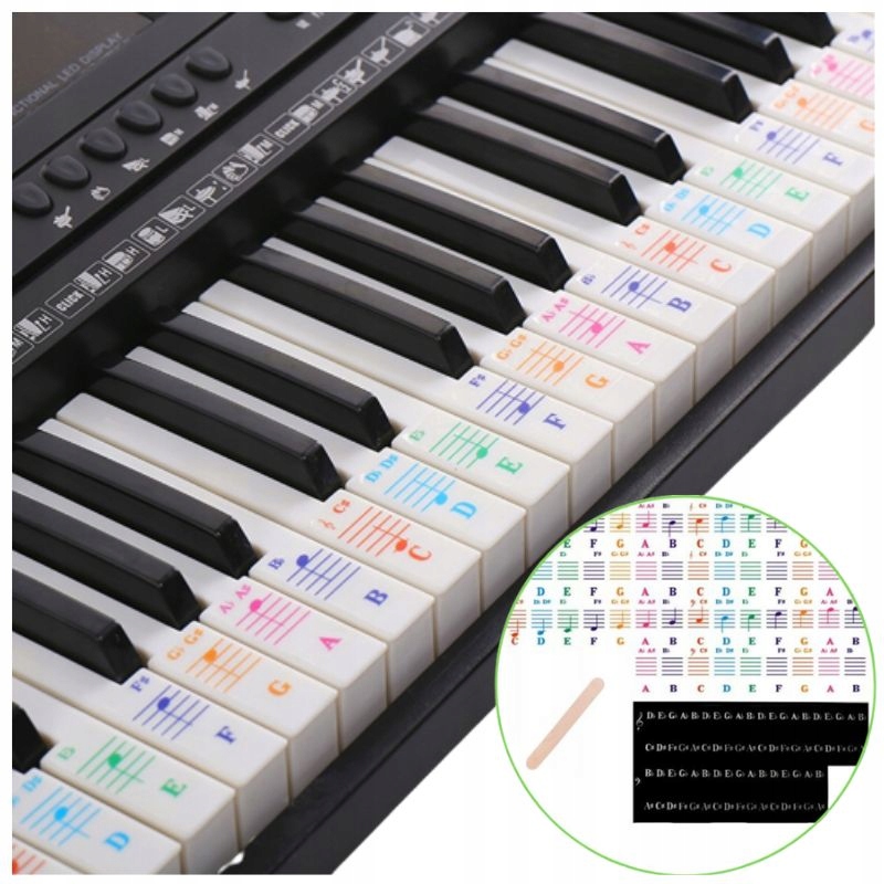 

Naklejki Nuty Na Klawisze Keyboard Pianino Kolor