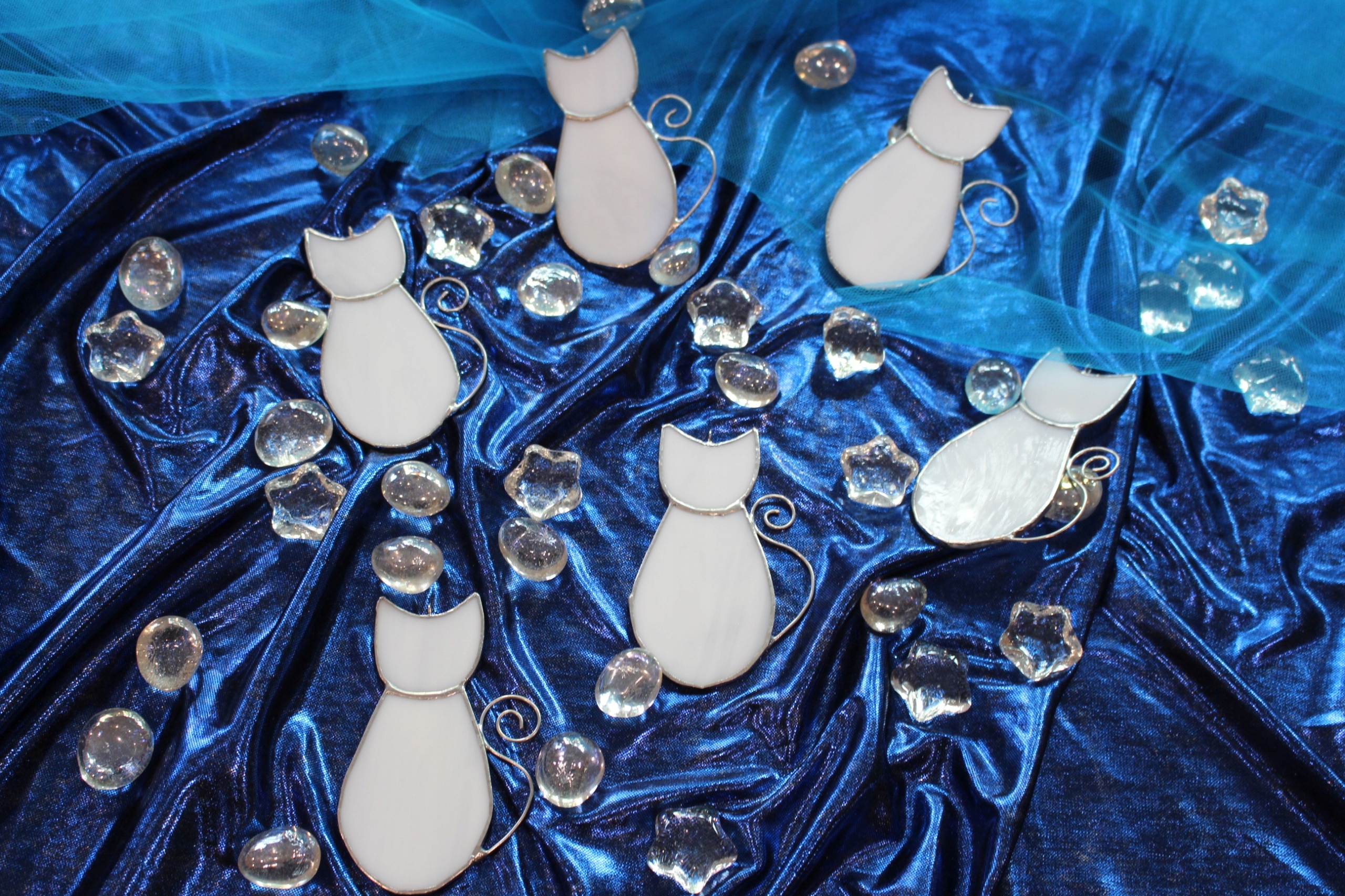 ZESTAW 5 szt. Kot biały witrażowy Tiffany Marka inna