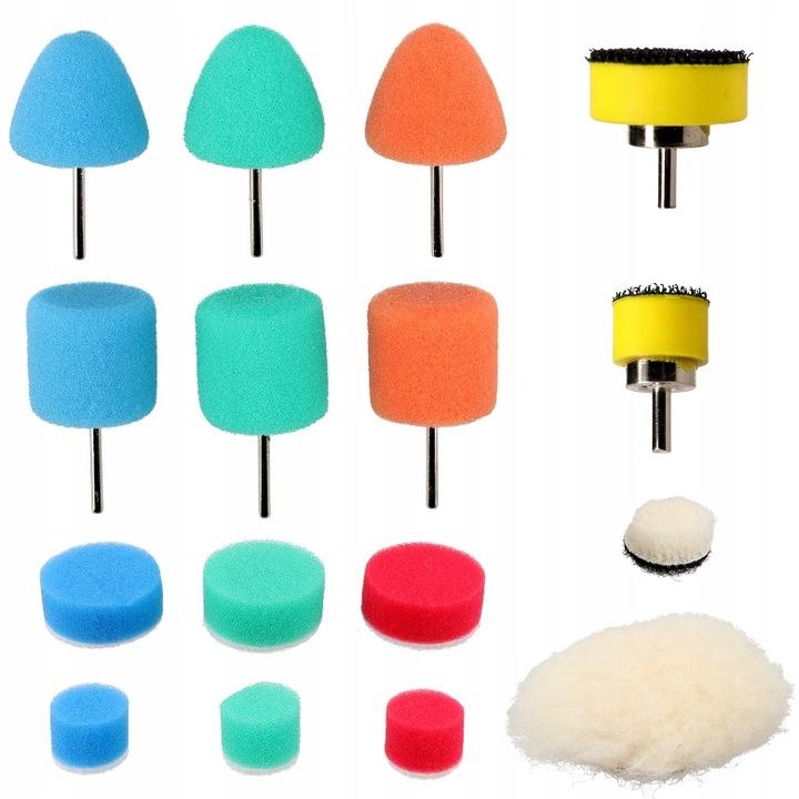 Zestaw Mini Końcówek Gąbek Polerskich Do Polerowania Detali 16szt 3mm