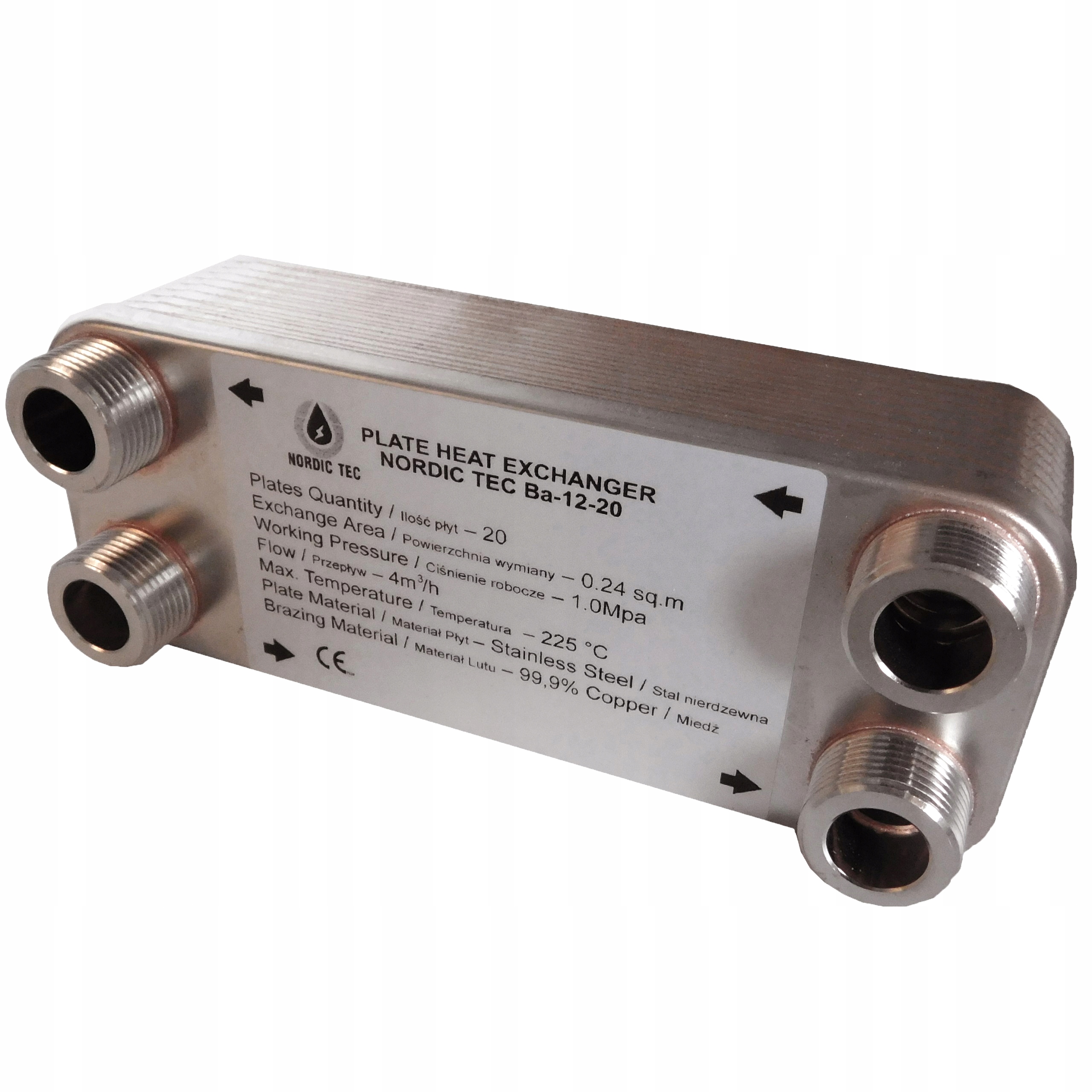 

Wymiennik Ciepła 20 płytowy Nordic Tec 20kW 3/4'