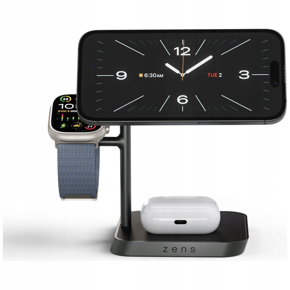Magnetyczna ładowarka indukcyjna Zens Pro 3 ładowanie Apple Watch Qi2 15W