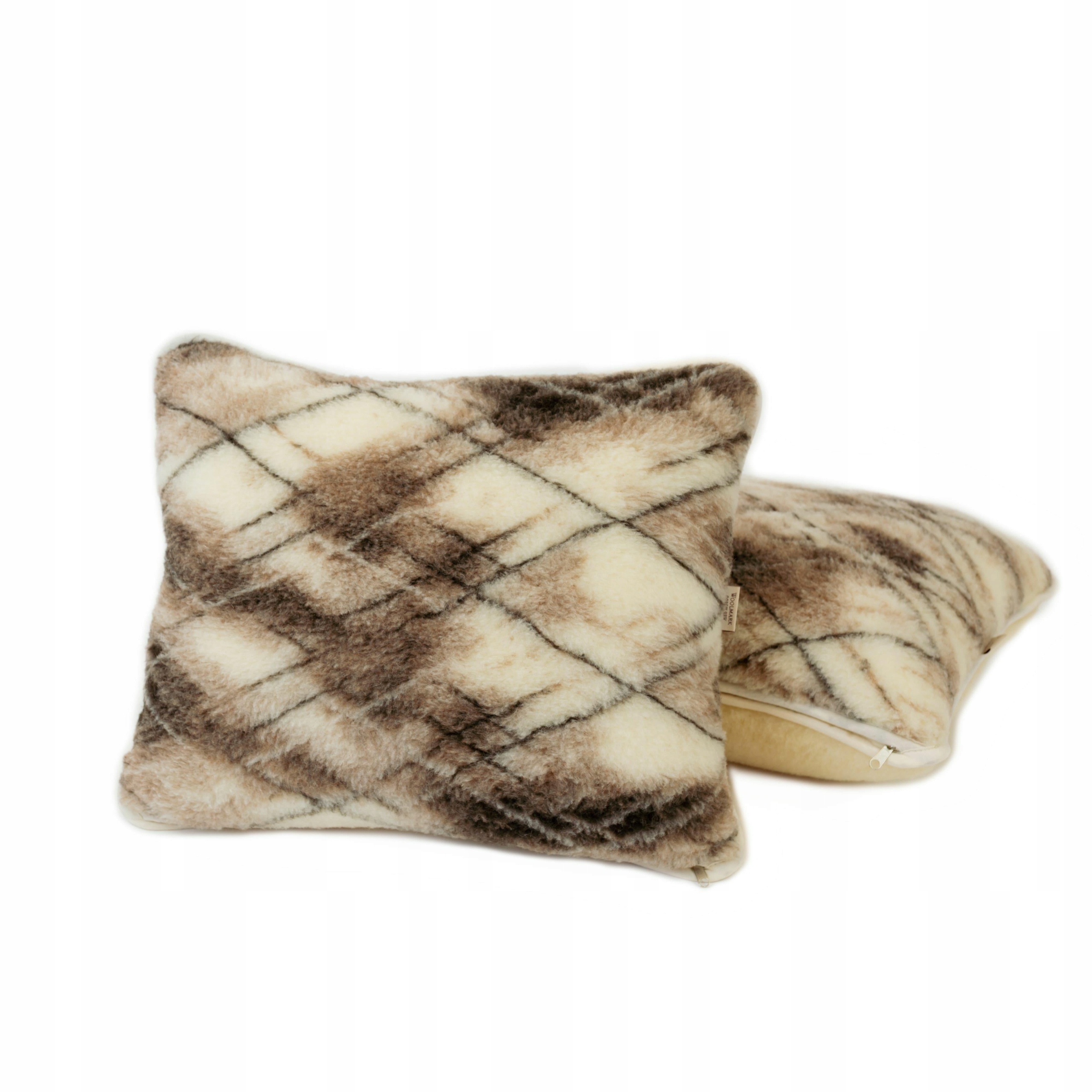 Polštář merino 40x70 Serpe béžová hnědá kostkovaná ložní tkanina
