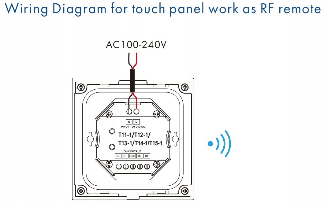 T12-1(B) Panel LED RF+DMX512 CCT Dotykowy 4-Strefowy SKYDANCE Kod producenta 661_T12-1_B
