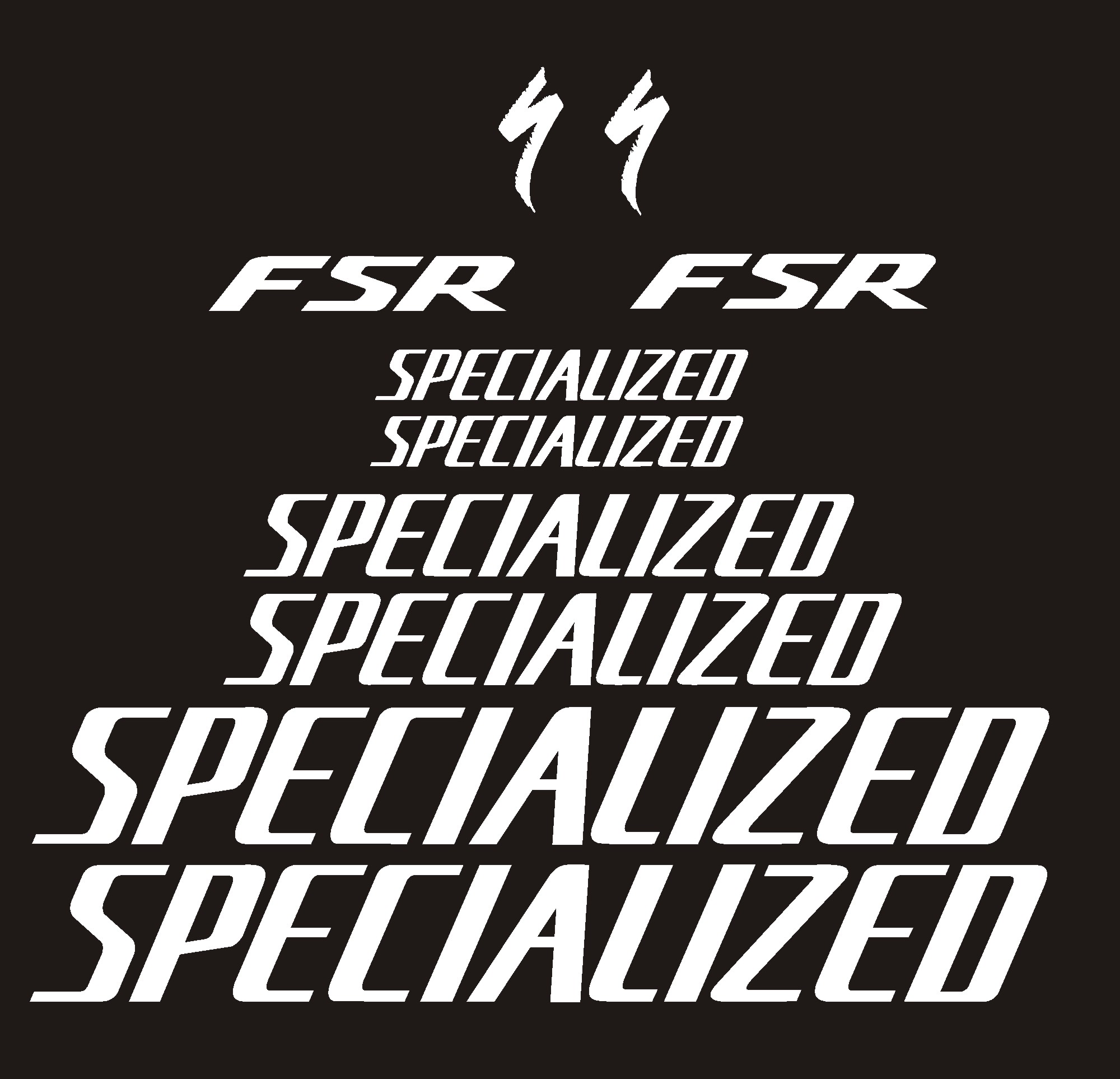 SPECIALIZED FSR białe naklejki 11-4C RÓŻNE KOLORY