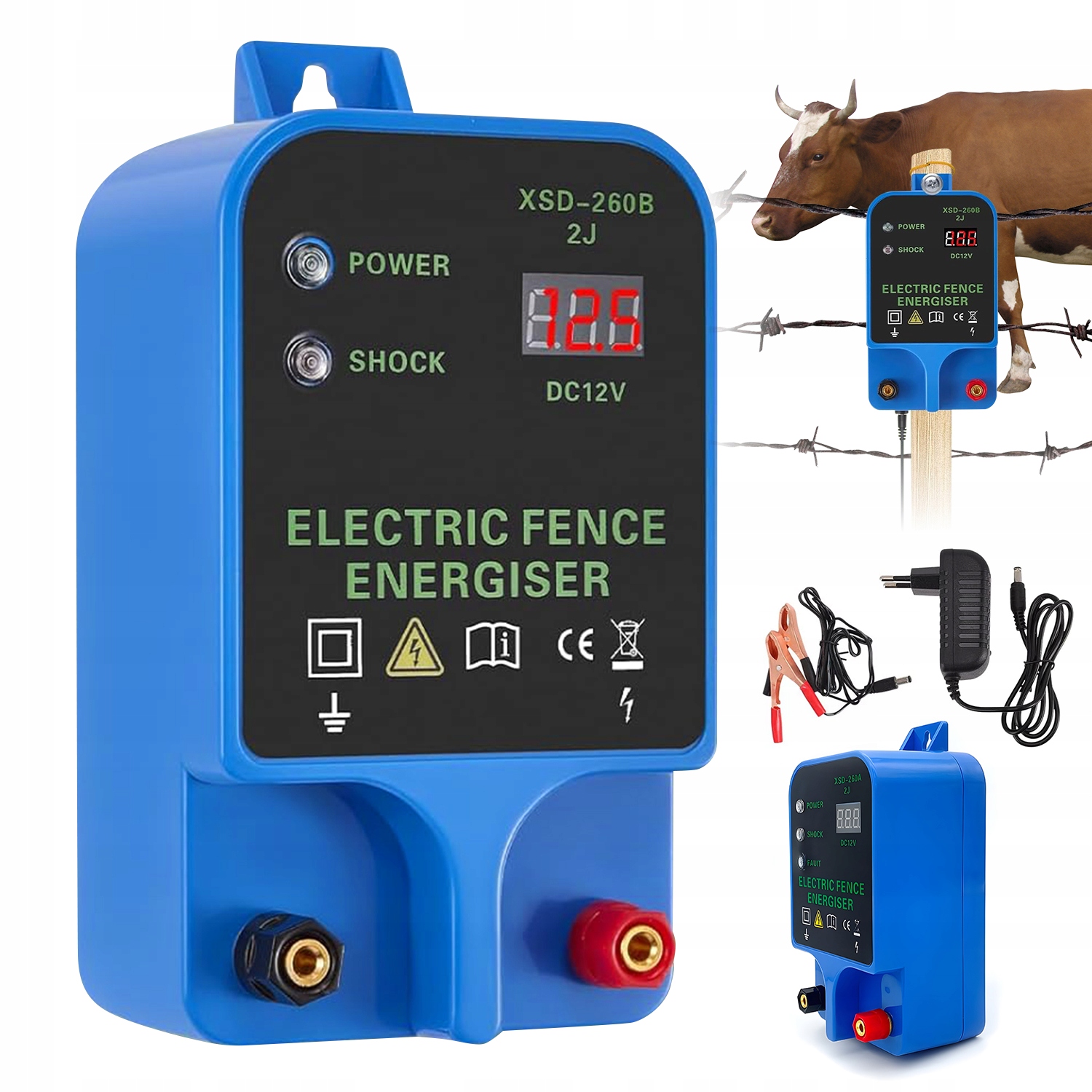 Elektrizátor Pastuch Elektrický 10KM 3J LCD Pastvinko