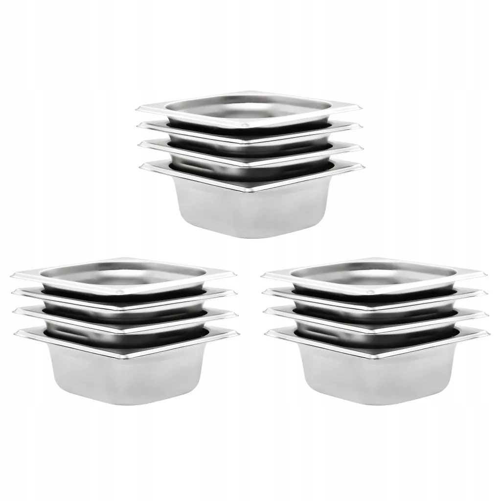 vidaXL Gastronádoby 12 ks Gn 1/6 65 mm nerezová ocel