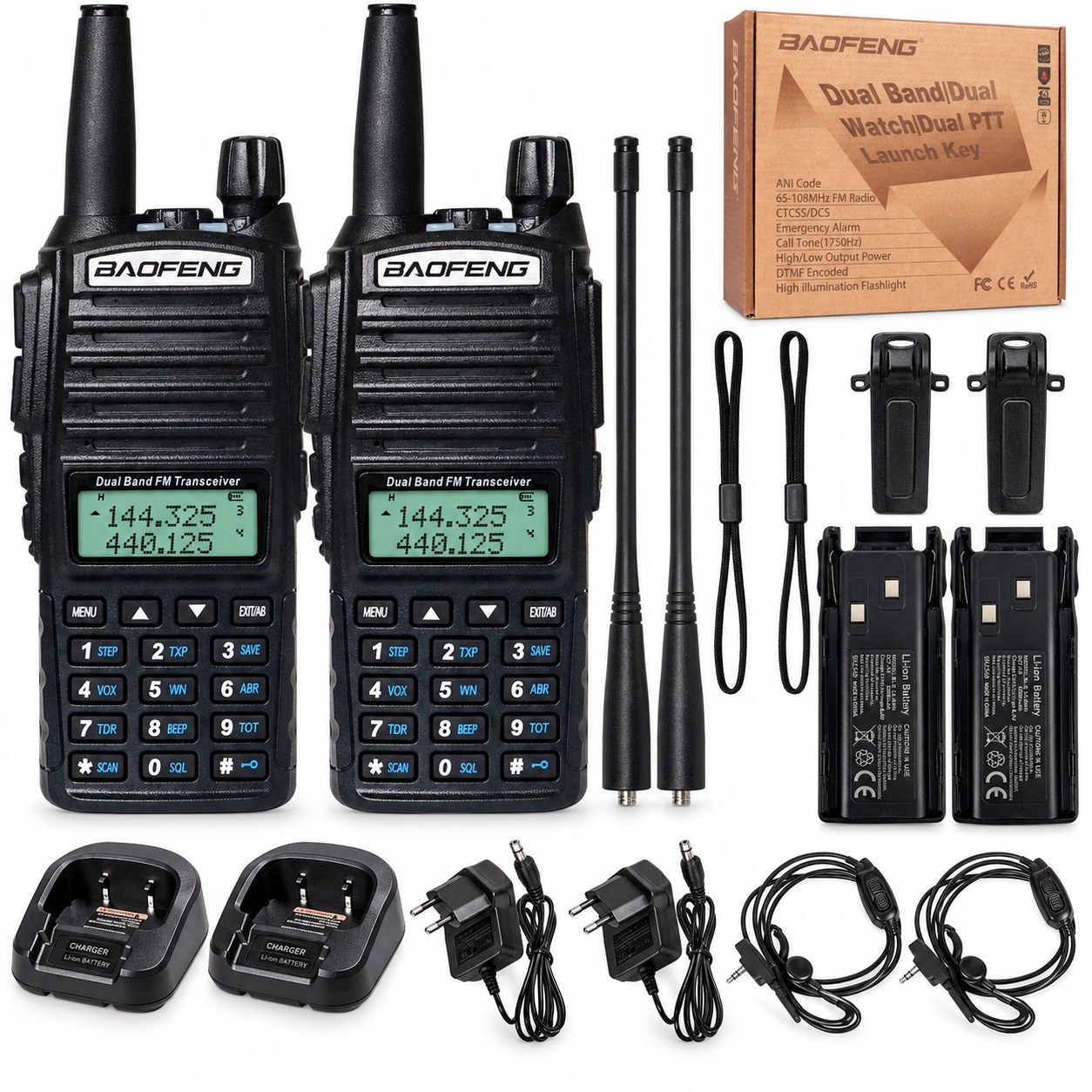 Baofeng UV-82 Htq 2800mAh Vysílačka Radiotelefon Vysílačka