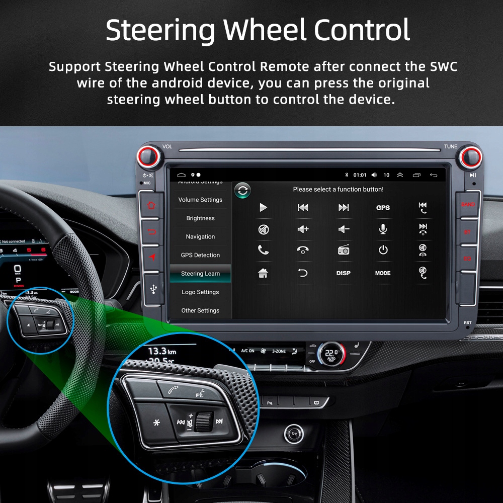 RADIO ANDROID 2DIN 2+32 GB 8 CALI VW PASSAT B6 B7 GOLF 5 V 6 VI SKODA SEAT Montaż 2-DIN