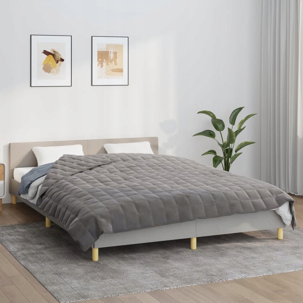 Zátěžová deka, šedá, 220 x 230 cm, 15 kg, látka
