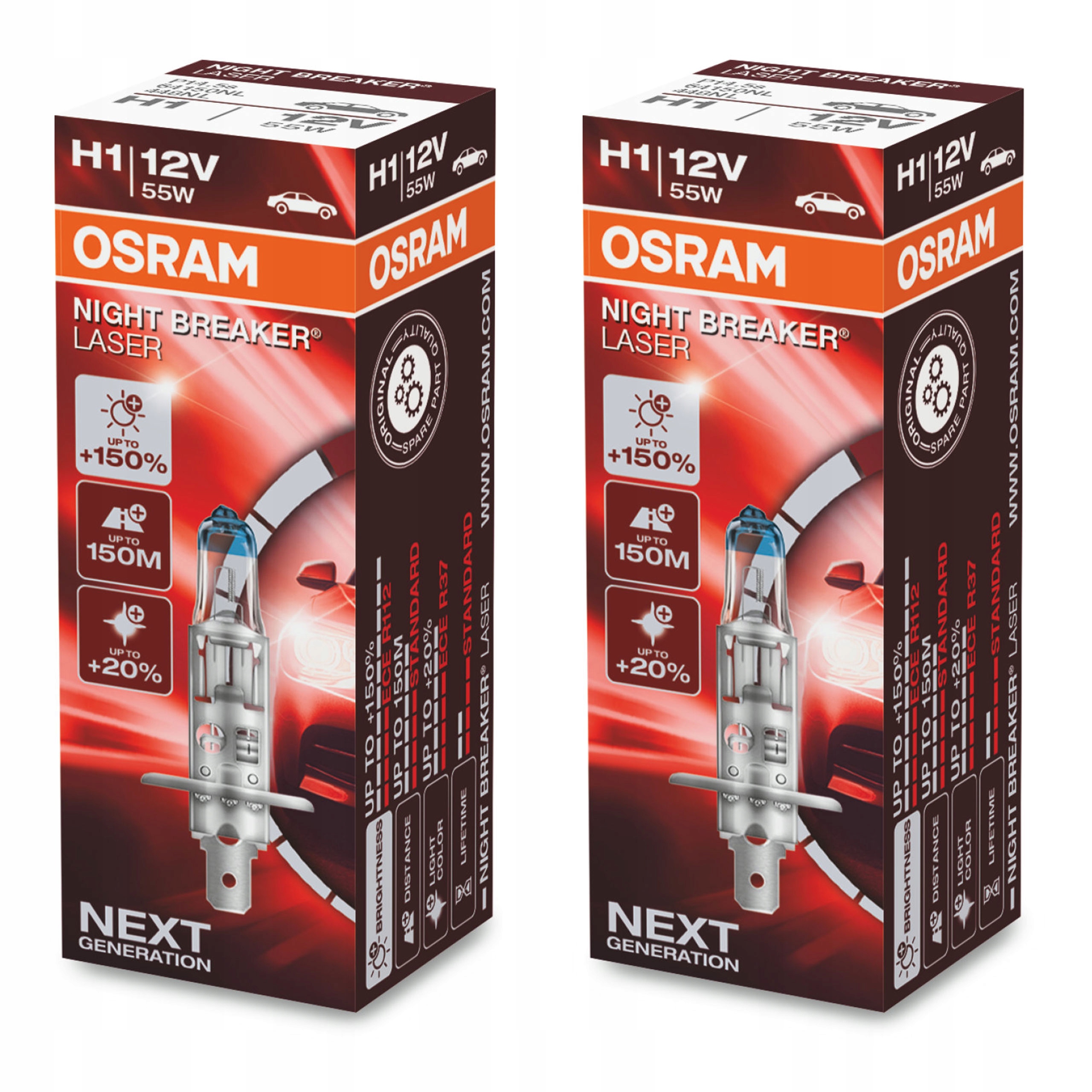 

Osram Żarówka H1 Night Breaker Laser +150% Next x2
